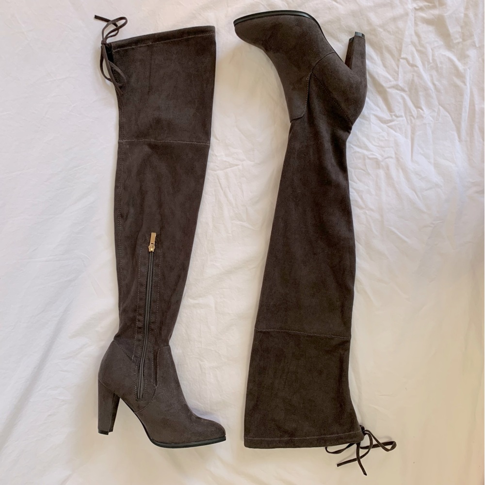 Catherine Malandrino tall stretch over the knee boots Sorcha charcoal gray